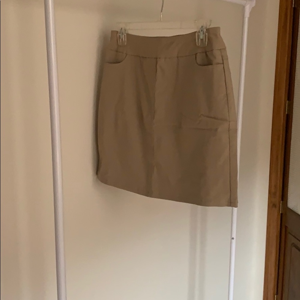 Tan mini skirt